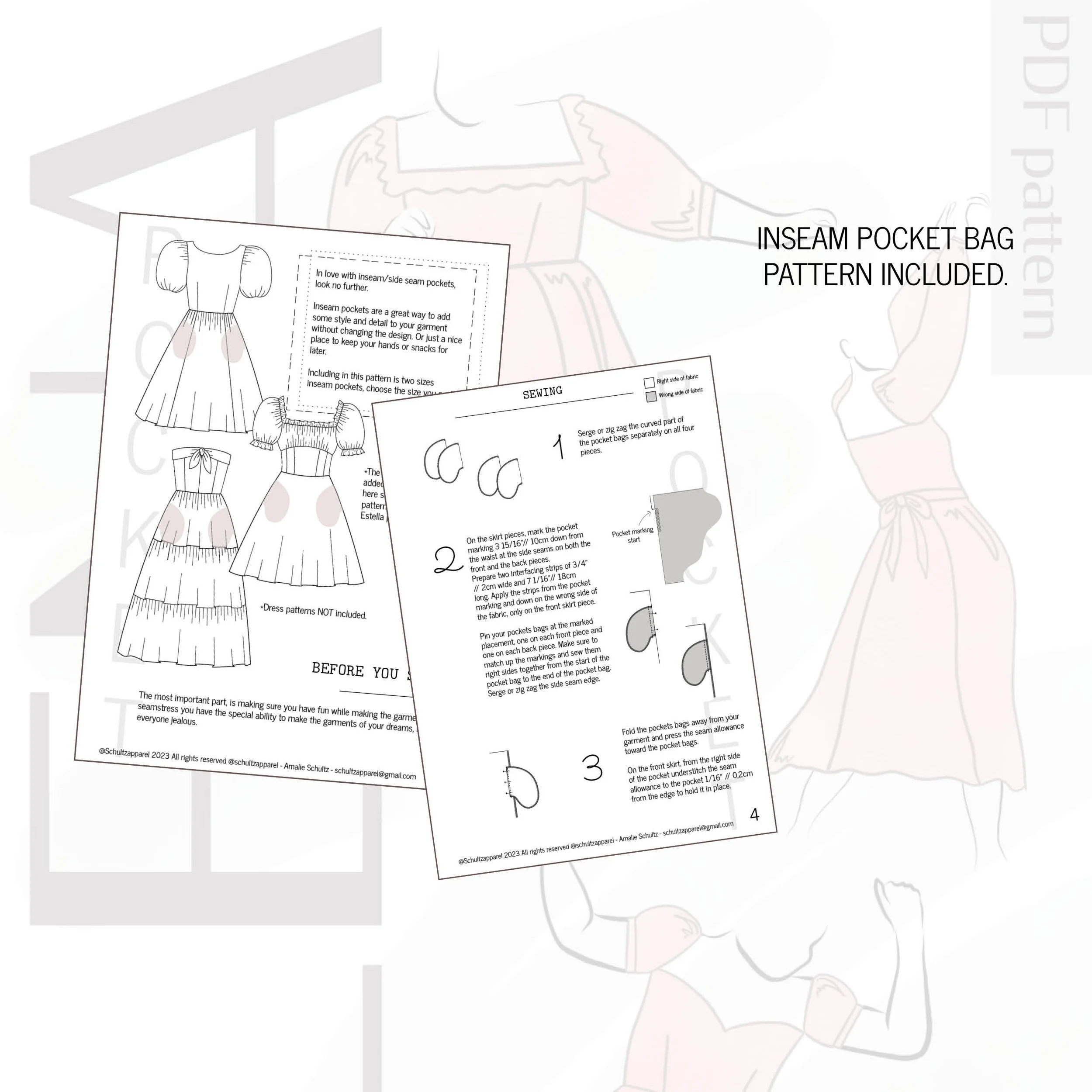 The Elena Dress Pattern - Digital Pattern (B and D size range